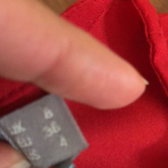 NWT ASOS Red embroidered V-neck dress with open sleeves size 4 - Picture 3 of 7